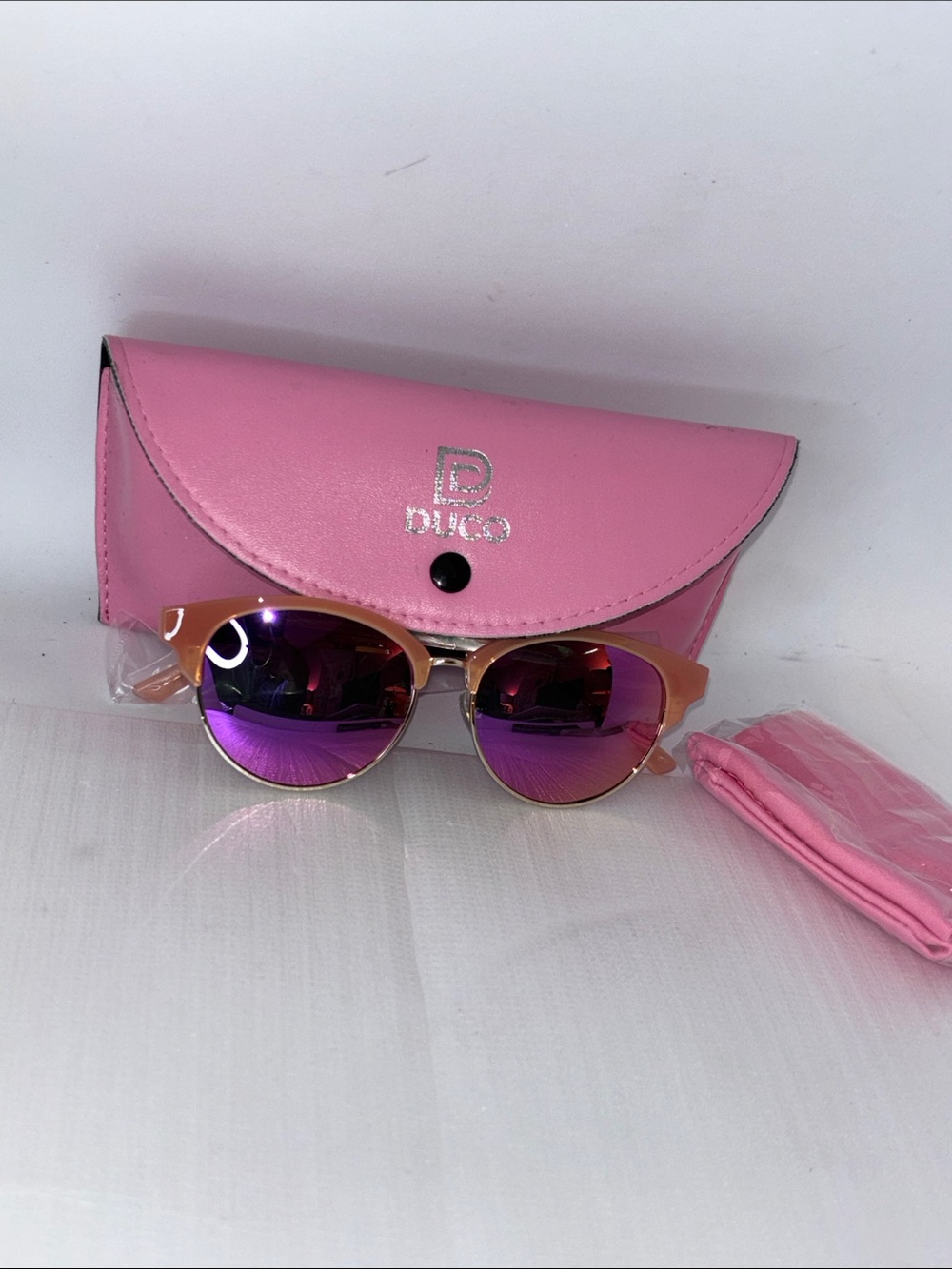 Duco Pink/Gold Frame Women's Polarized Sunglasses NWT